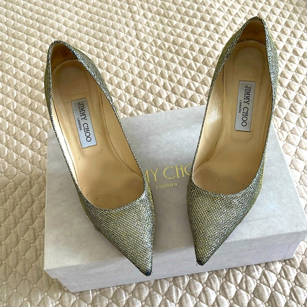 Jimmy choo lame Glitter  light bronze
